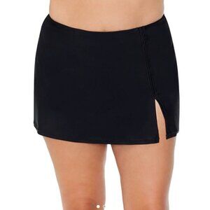 Raisins Curve‎ Womens Plus Size 22W Black Stretch Stir Up Peru Swim Skirt Bottom